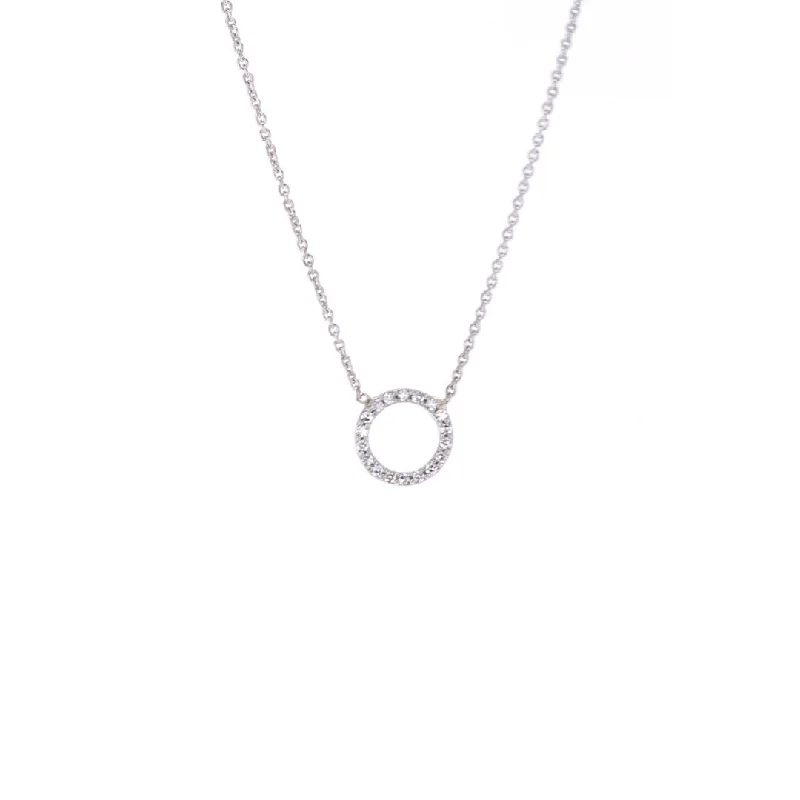 Your Perfect Accessory At The Perfect Price 0.09 ctw Diamond Open Circle Necklace