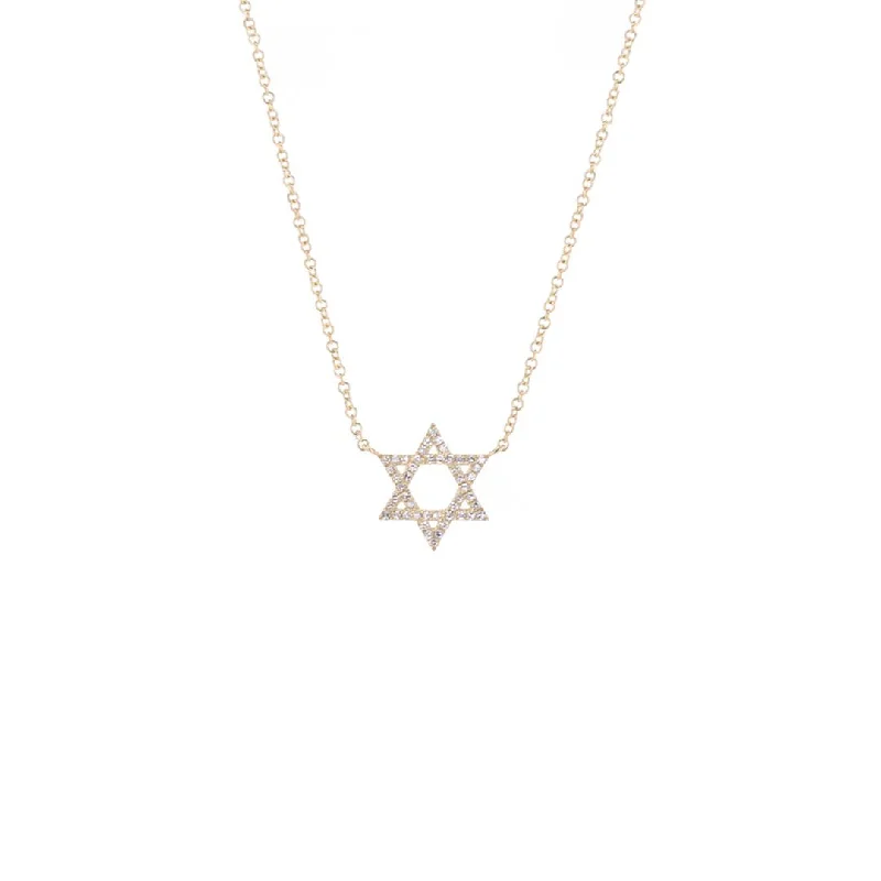 Handcrafted Jewelry Sale – Unique Designs At Low Prices 0.12 ctw Diamond Star of David Necklace