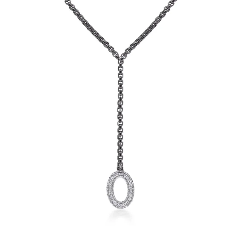 Elegant Rose Gold Jewelry For A Stylish Touch 0.19 ctw Diamond Lariat Cable Necklace
