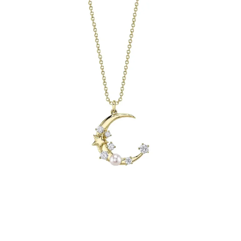 Shop Fine Jewelry With Amazing Deals 0.30 ctw Diamond Moon & Star Pendant Necklace Shop Fine Jewelry With Amazing Deals 0.30 ctw Diamond Moon & Star Pendant Necklace