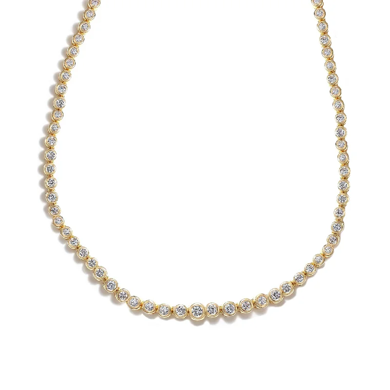 Stunning Jewelry Pieces At The Lowest Prices Ever 14k Bezel Diamond Tennis Necklace