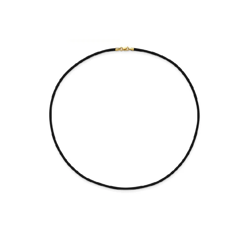 Flash Sale On Elegant Jewelry – Don't Miss Out 14k Gold and Rubber Cord Necklace