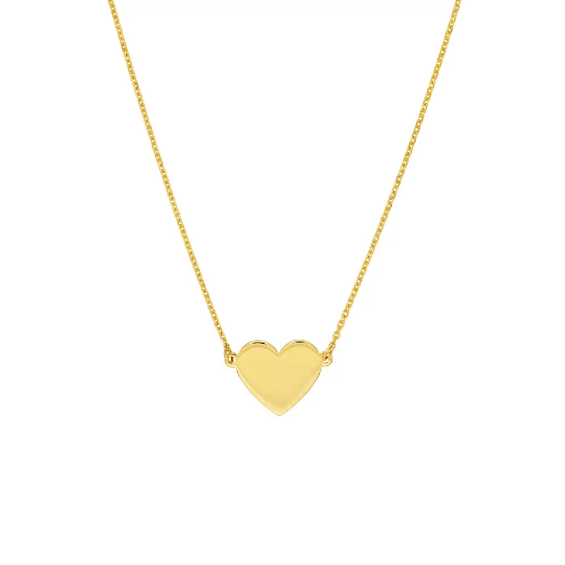 Buy More, Save More – Special Jewelry Discounts 14K Gold Flat Heart Pendant Necklace