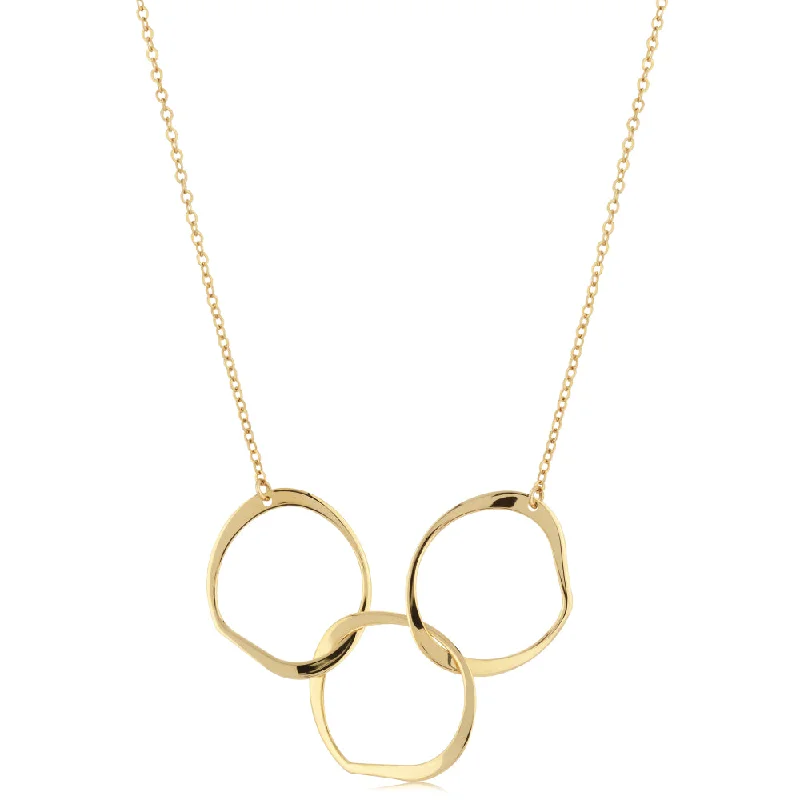 Breathtaking Jewelry, Breathtaking Prices 14k Gold Triple Circles Pendant Necklace