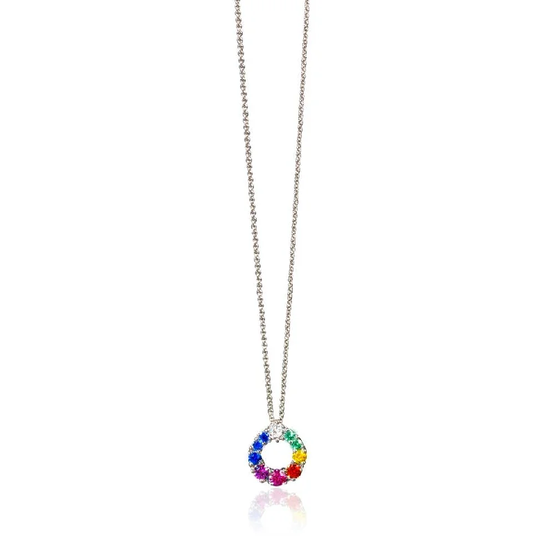 Last Chance To Grab Your Favorite Jewelry At A Discount 14w Multi-Colored Sapphire & Diamond Circle Pendant Last Chance To Grab Your Favorite Jewelry At A Discount 14w Multi-Colored Sapphire & Diamond Circle Pendant