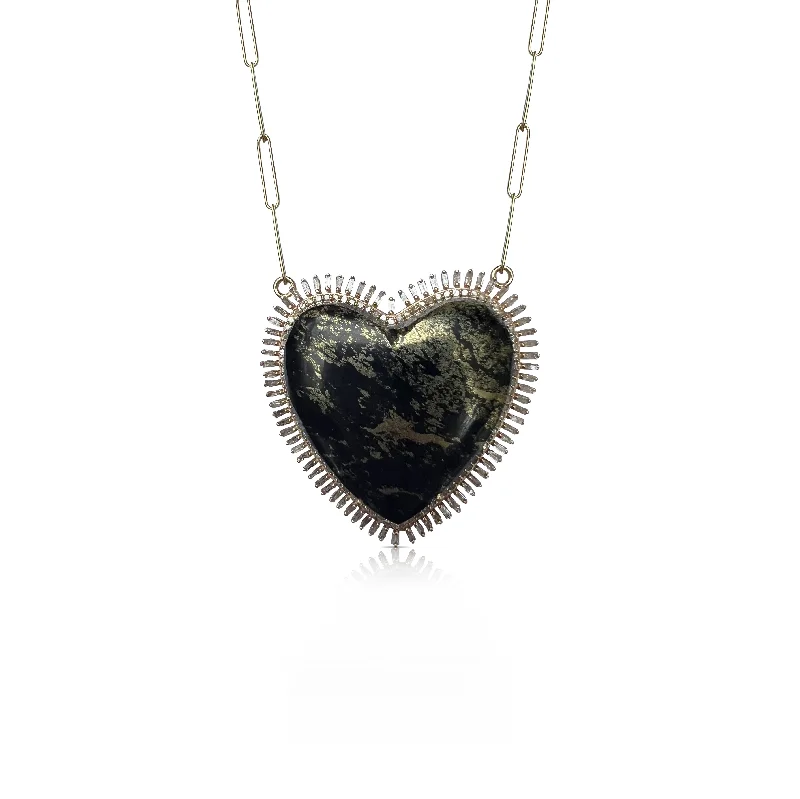 Shop Signature Jewelry Styles At Exclusive Prices 14k Pave Baguette Apache Heart Necklace