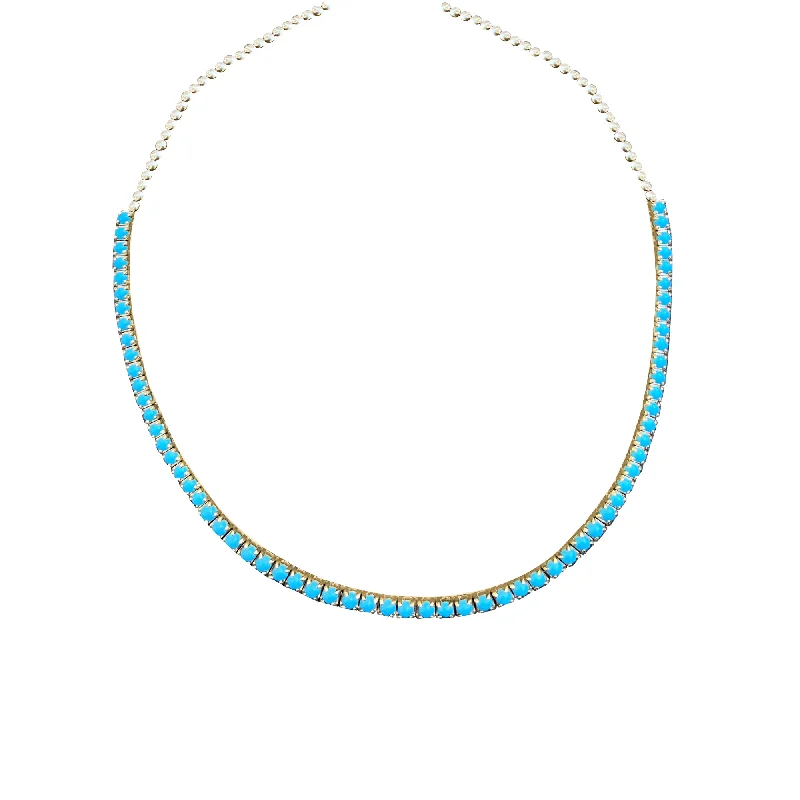 Your Perfect Accessory Now At The Best Price 14k Turquoise Tennis Necklace