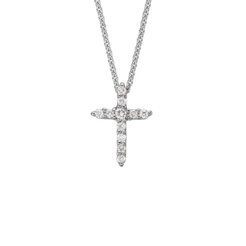 Customized Silver Jewelry For Unique Style 14k White Gold Diamond Cross Pendant Necklace Customized Silver Jewelry For Unique Style 14k White Gold Diamond Cross Pendant Necklace