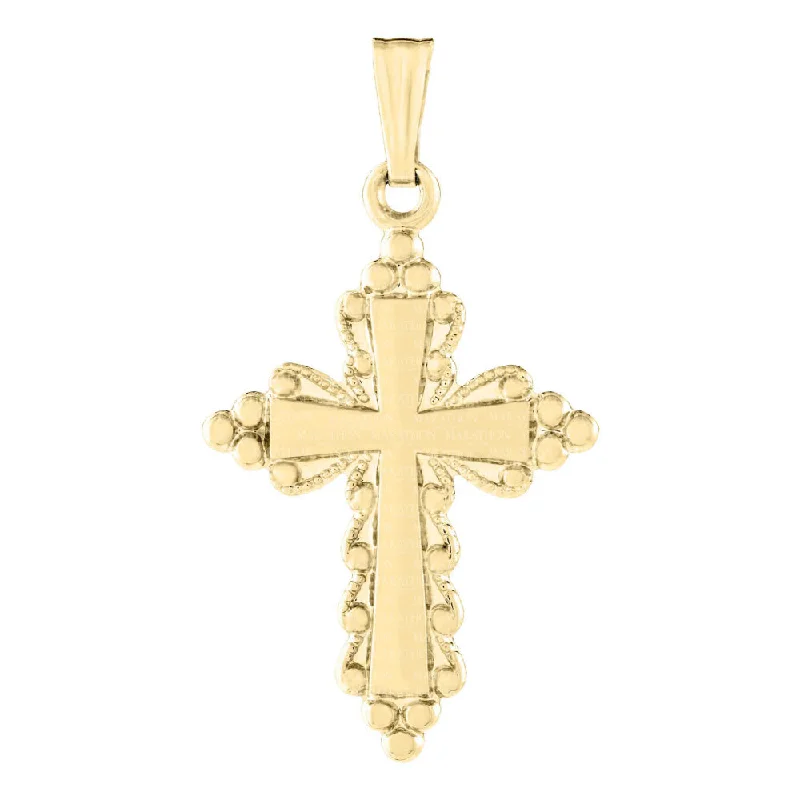 Chic And Stylish Jewelry At Exclusive Prices 14k Yellow Gold Beaded Cross Necklace Chic And Stylish Jewelry At Exclusive Prices 14k Yellow Gold Beaded Cross Necklace