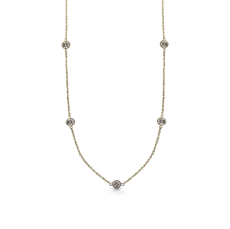 Exclusive Gemstone Jewelry At Special Prices 14k Yellow Gold Dainty Diamond Necklace