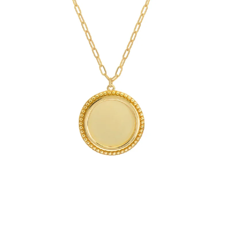 Exclusive Gemstone Jewelry At Special Prices 14k Yellow Gold Engravable Disc Pendant Necklace 22"