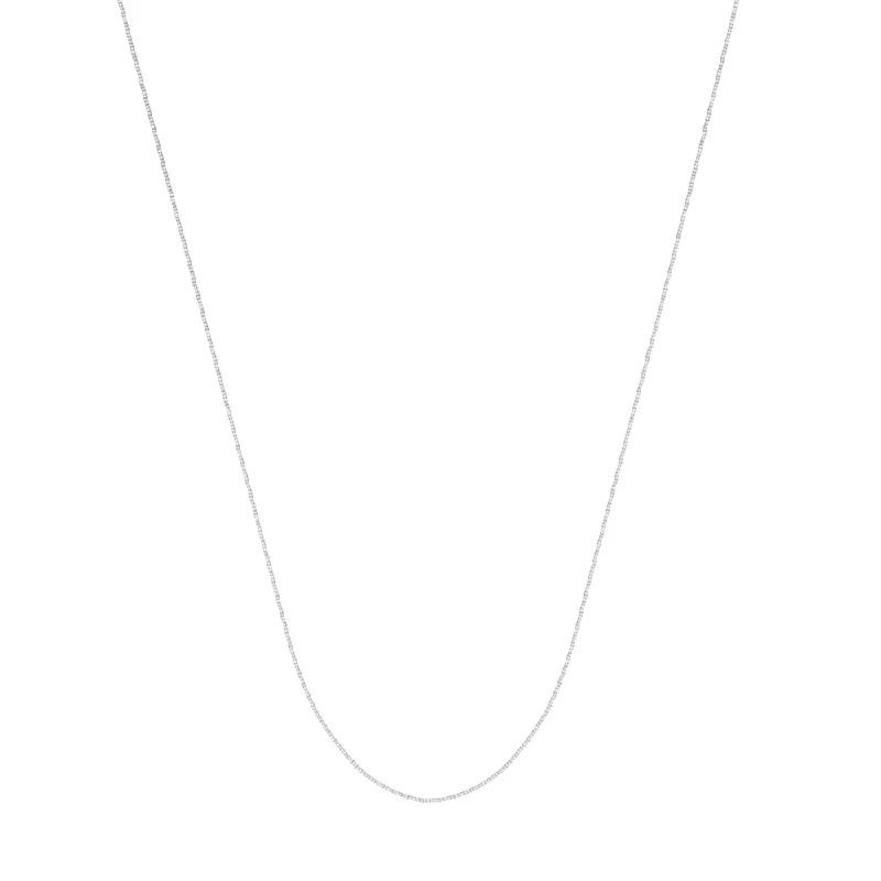 Versatile Layering Jewelry For Effortless Chic 14kt White Gold Box Chain, 20 inches Versatile Layering Jewelry For Effortless Chic 14kt White Gold Box Chain, 20 inches