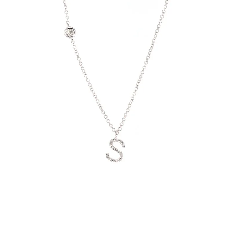 Special Deals On Handcrafted And Designer Jewelry 18" 0.09 ctw Diamond Initial Necklace | M10278579