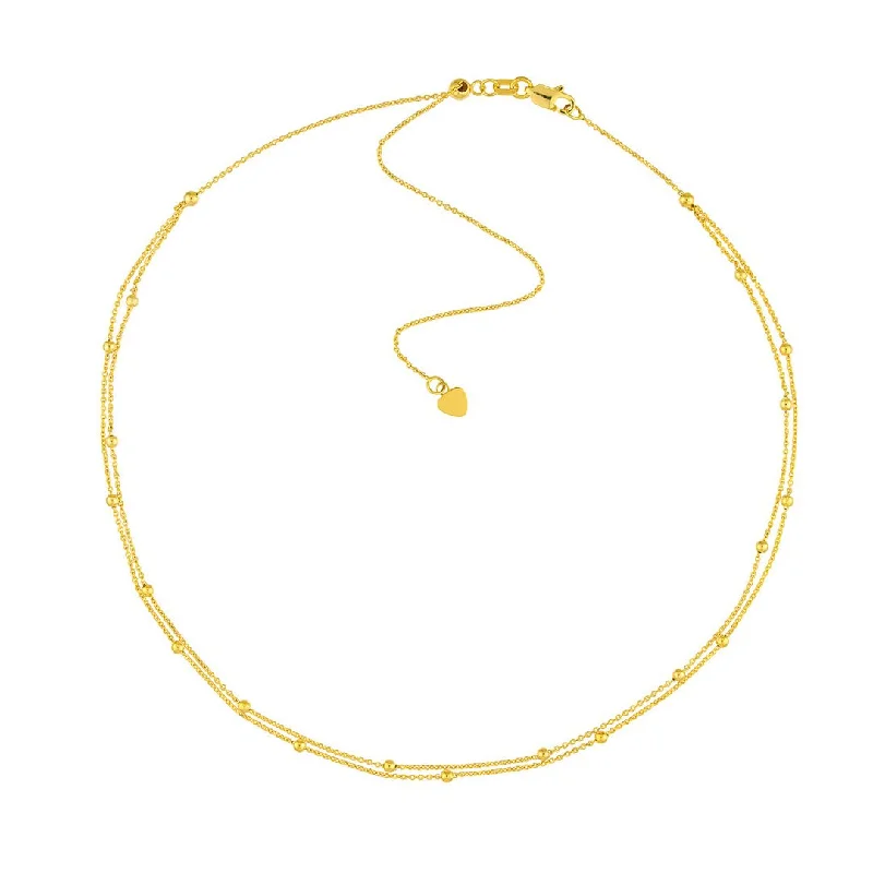 Exclusive Online Discounts On Stylish Jewelry 2MM Bead Double Strand Necklace