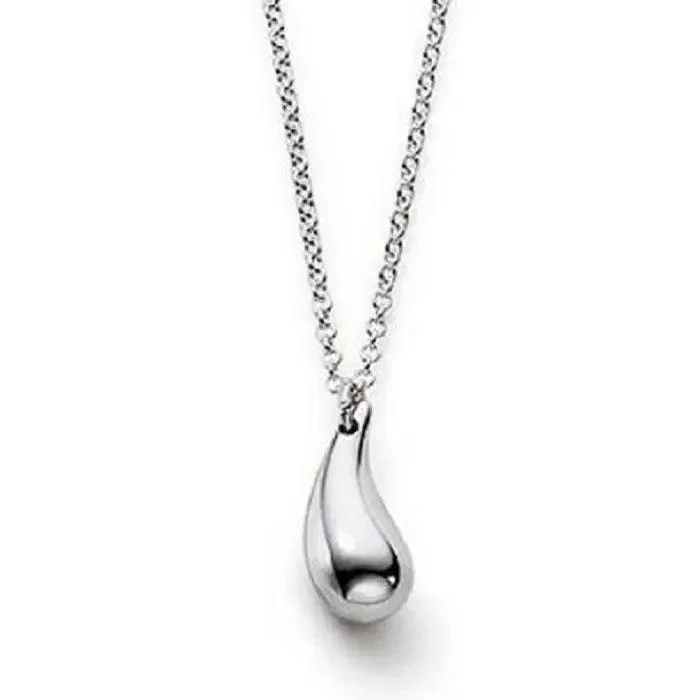 Don't Miss These Dazzling Jewelry Discounts Silver Teardrop Necklace for Women- Silver Pendant Necklace-"Amalie Teardrop 925 Sterling Silver Finished Necklace