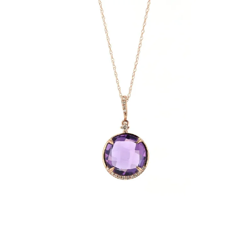 Special Offers On Handcrafted And Designer Jewelry Amethyst & Diamond Necklace