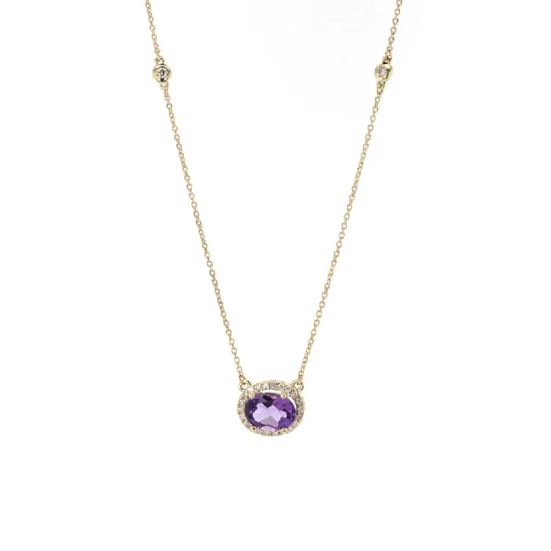 Special Sale On Handcrafted Jewelry – Shop Today Amethyst & Diamond Necklace