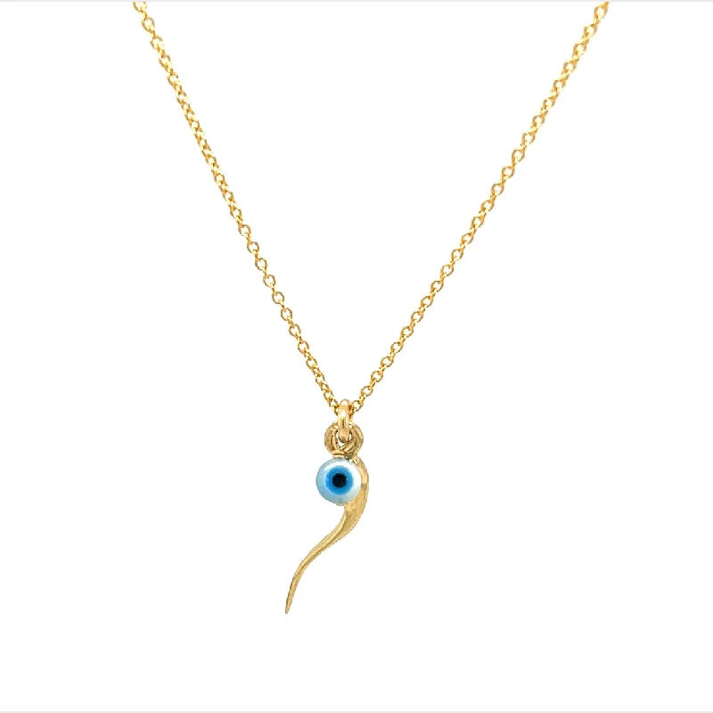 Bestselling Jewelry Now On Sale – Elevate Your Look bara boheme | "ITALIAN HORN + EVIL EYE" Charm on Gold-Filled Chain Necklace