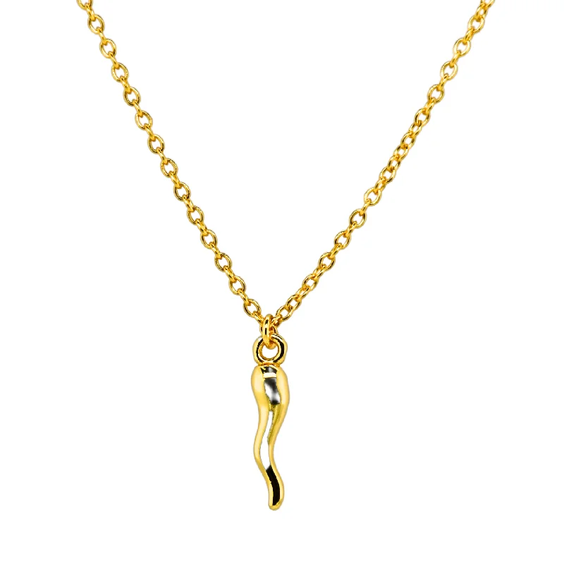 Bestselling Jewelry At Special Promotional Rates bara boheme | "MINI ITALIAN HORN" Charm on Gold-Filled Chain Necklace