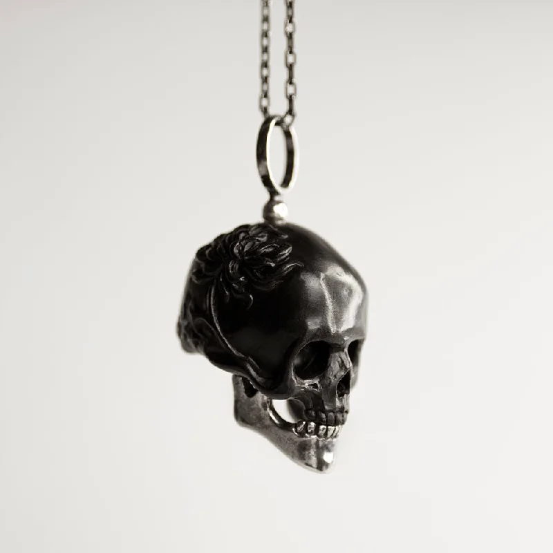 Last Chance To Grab Your Favorite Jewelry At A Discount Chrysanthemum Skull pendant - black