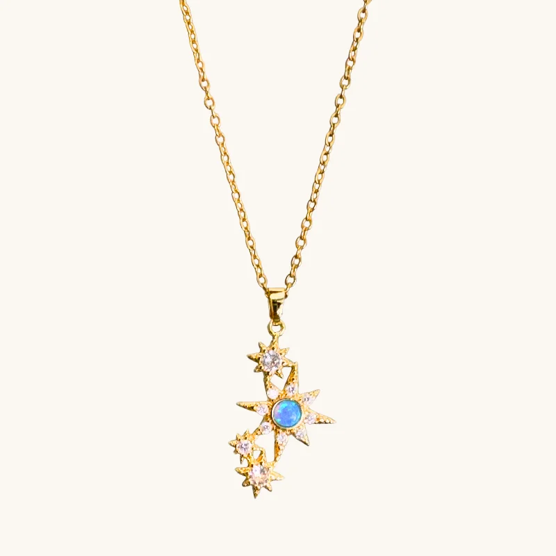 Limited-Time Offer On Elegant Jewelry Pieces Blue Opal Multi-Star Necklace