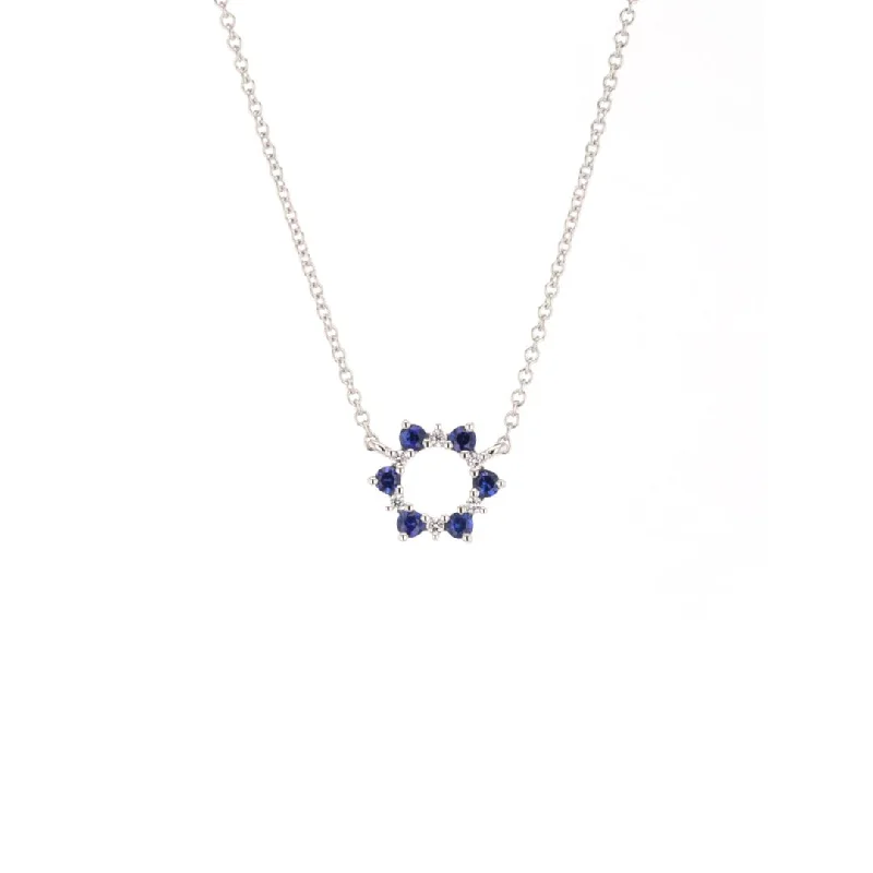 Luxury Jewelry Without The Luxury Price Tag 18" Blue Sapphire & Diamond Stationary Pendant Necklace | M10269092 Luxury Jewelry Without The Luxury Price Tag 18" Blue Sapphire & Diamond Stationary Pendant Necklace | M10269092