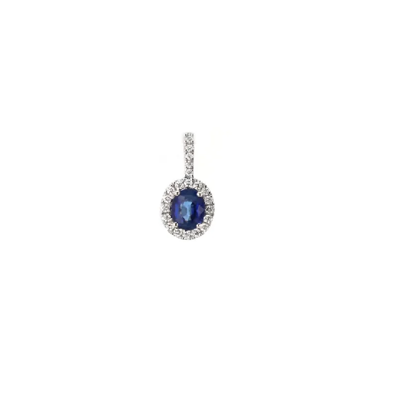 Limited-Time Offer On Elegant Jewelry Pieces Blue Sapphire & Diamond Pendant | M10268090