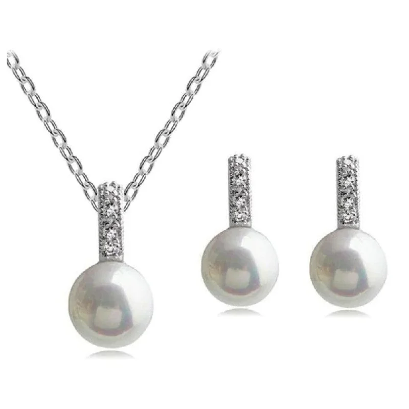 Stunning Statement Jewelry, Unbeatable Discounts Faux Pearl Necklace and Earring Set-Pearl Necklace Set-Bridal Jewelry Sets