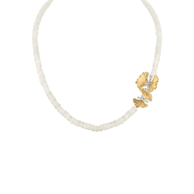 Grab Your Favorite Jewelry At The Lowest Prices Butterfly Ginkgo Necklace with Moonstone and Diamonds Grab Your Favorite Jewelry At The Lowest Prices Butterfly Ginkgo Necklace with Moonstone and Diamonds