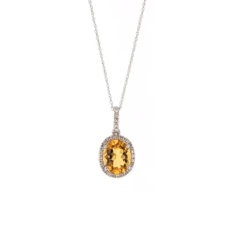 Dazzle In Elegance With Our Biggest Jewelry Sale Citrine & Diamond Pendant Necklace