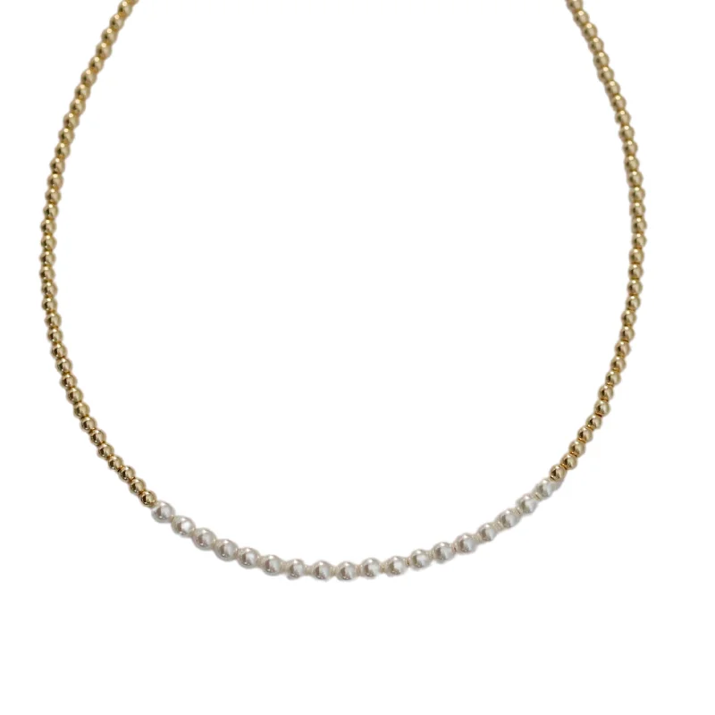 Affordable Glamour – Premium Jewelry For Less "COLETTE" 14k gold-filled & pearl beaded Choker/Necklace