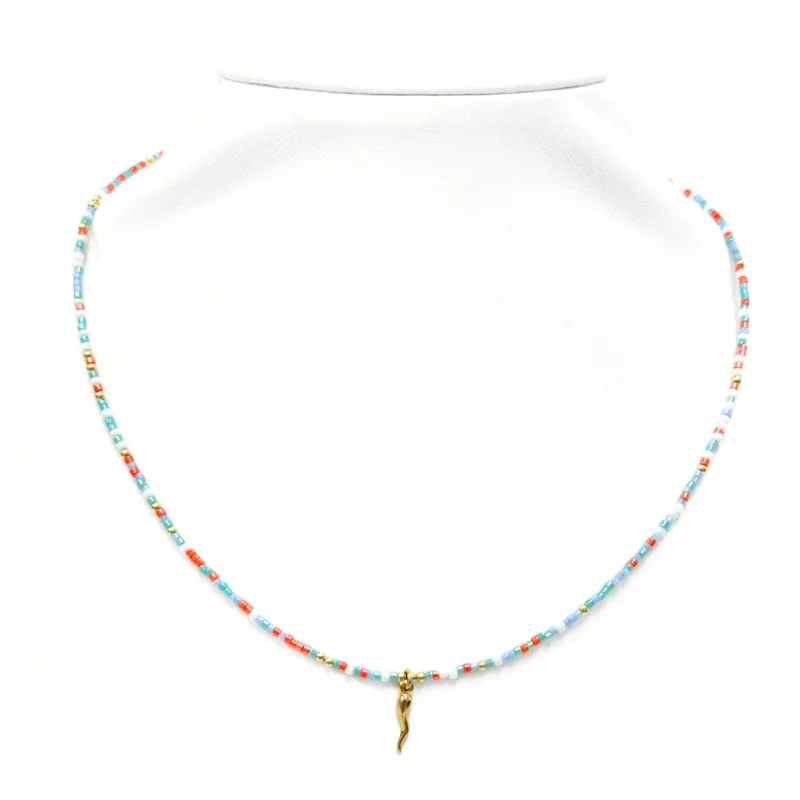 Upgrade Your Jewelry Collection For Less "COLORFUL + ITALIAN HORN" Charm Choker