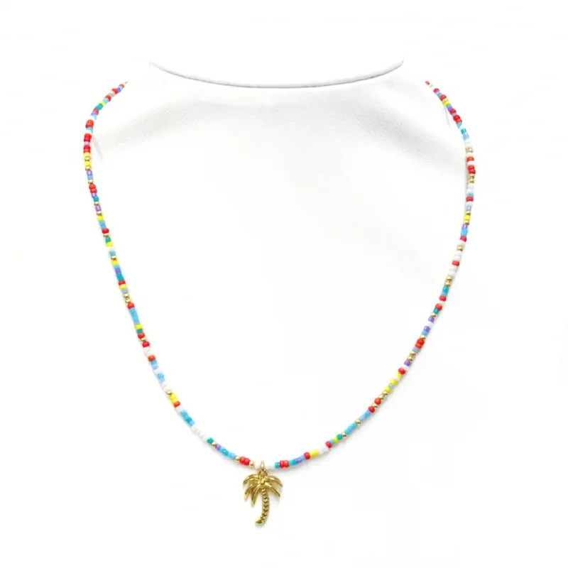 The Perfect Jewelry Piece At The Perfect Discount "COLORFUL + PALM TREE" Charm Choker