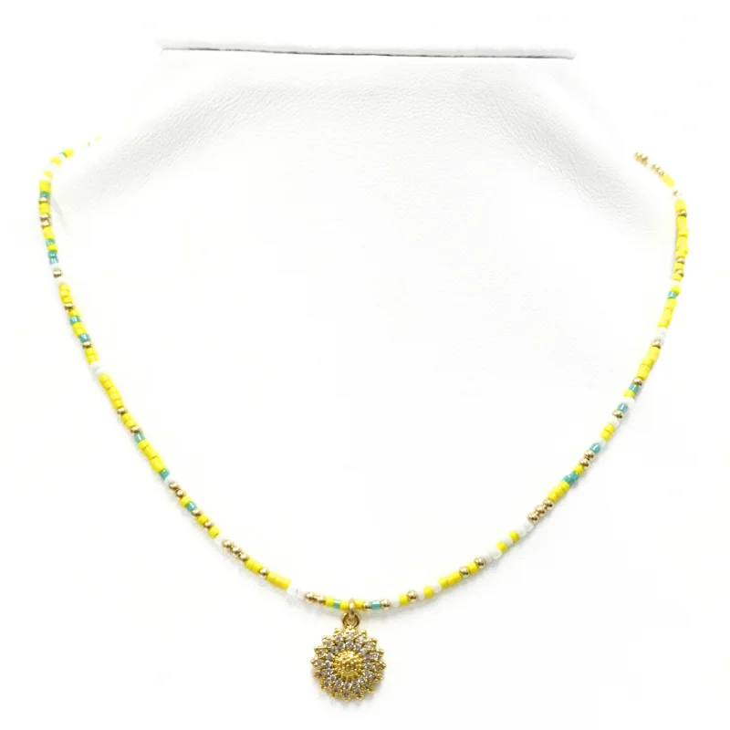 Get The Jewelry You Love At A Price You Love "COLORFUL + SUN FLOWER" Charm Choker