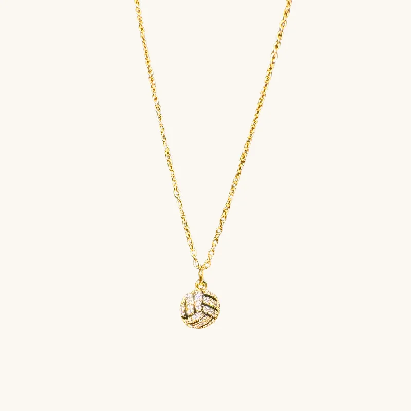 Shop Dazzling Rings, Earrings, And More At Special Discounts MVP Gold Diamond Volleyball Necklace