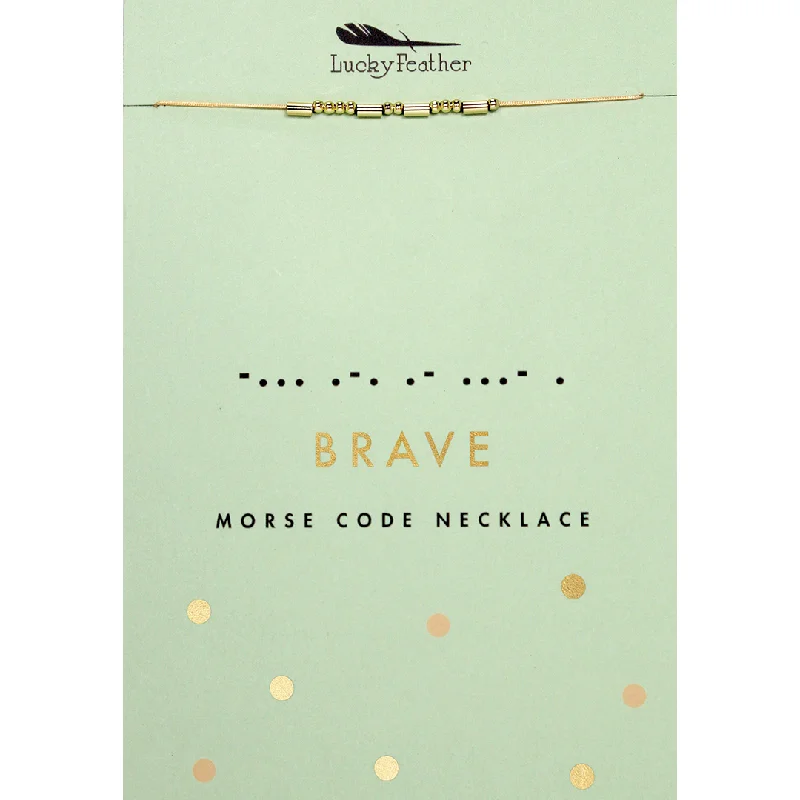 Affordable Glamour – Premium Jewelry At Special Prices Morse Code Necklace - Brave
