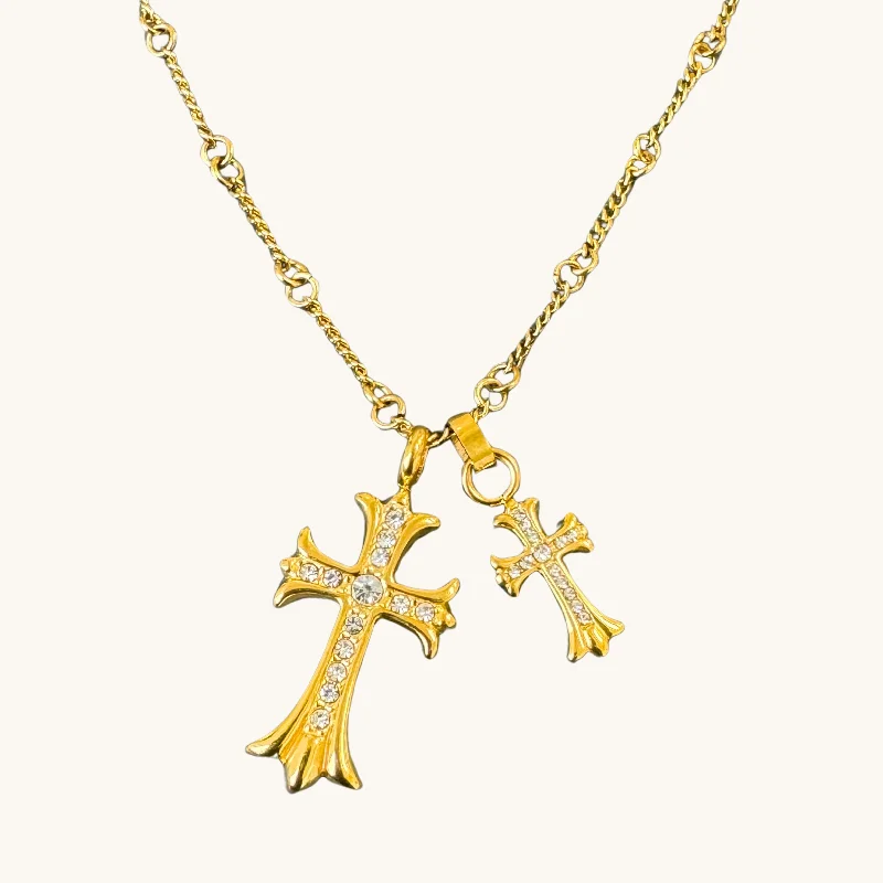 Elegant Designs, Unbeatable Discounts – Shop Jewelry Now Double Cross Necklace