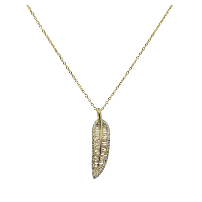 Holiday Jewelry Sale – Perfect Gifts At The Best Prices "Crystal Feather" Charm Necklace