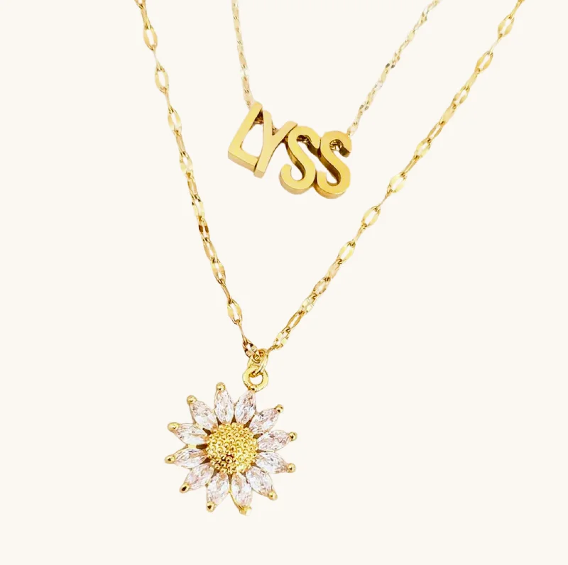 Shop Elegant Jewelry At Unbeatable Prices Sunflower Name Necklace Set