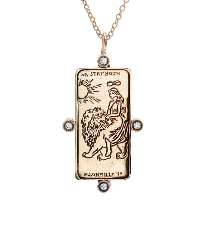 Sparkle For Less – Shop Our Limited-Time Jewelry Deals Diamond Strength Tarot Card Necklace