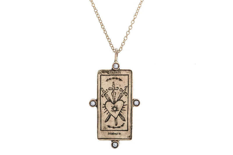 The Ultimate Jewelry Sale – Exclusive Styles At Great Prices Diamond Three of Swords Tarot Card Necklace