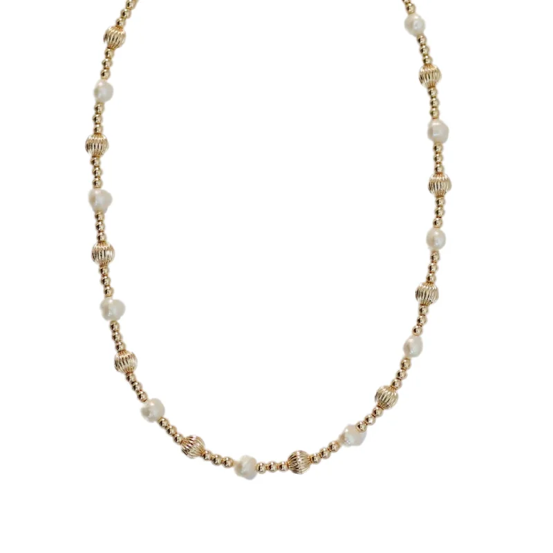 Luxury Handcrafted Jewelry For Elegant Looks "DIANA" 14k gold-filled & pearl beaded Choker/Necklace