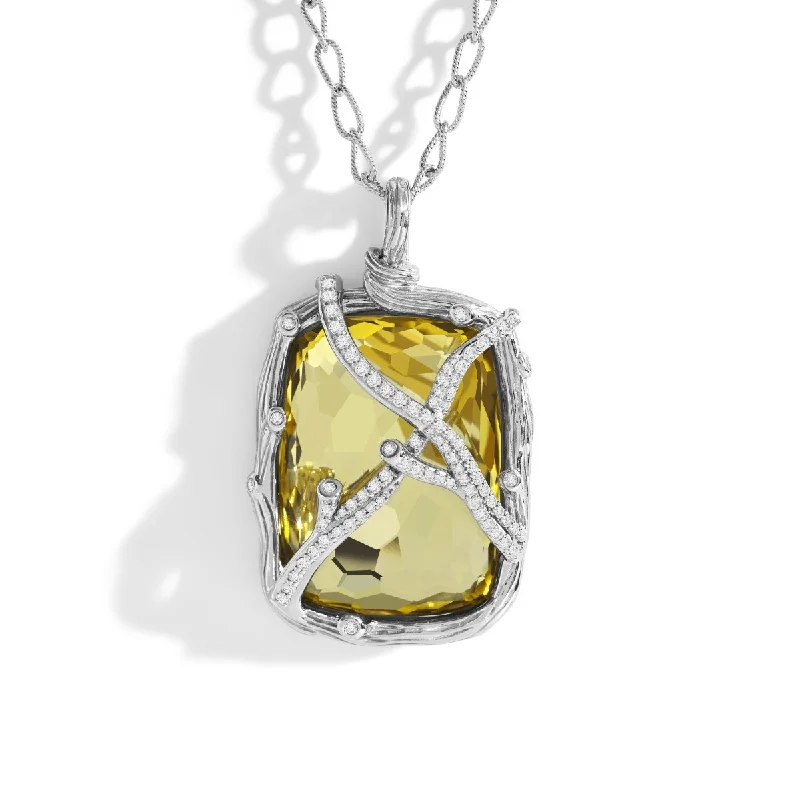 Must-Have Jewelry Pieces At Reduced Prices Enchanted Forest Pendant Necklace with Gold Doublet and Diamonds