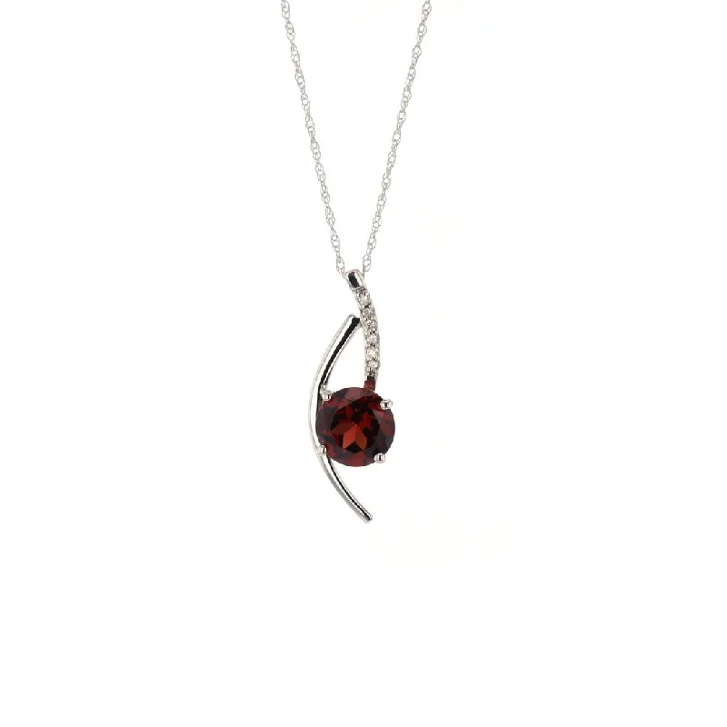 Jewelry Sale – Exclusive Styles At Lower Prices Garnet & Diamond Pendant Necklace