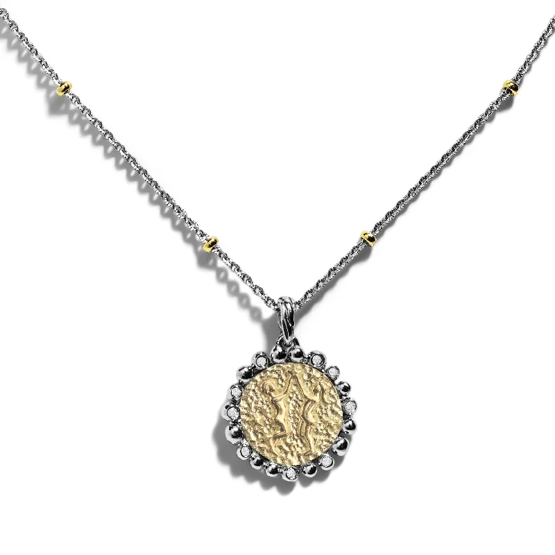 Exclusive Jewelry Sale – Shine For Less Gemini Zodiac Pendant with Diamonds