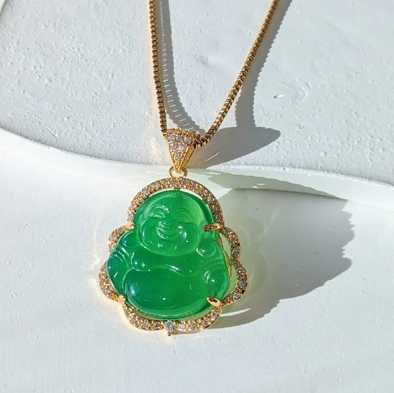 Elevate Your Jewelry Collection With Limited-Time Savings Genuine Green Jade Buddha Necklace