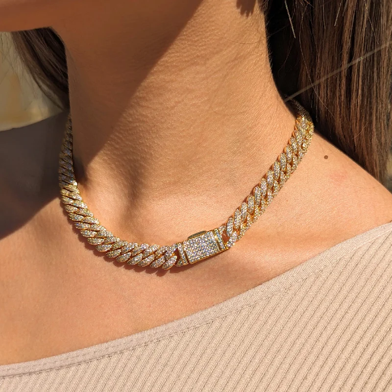 Timeless Elegance At Unbelievable Discounts Gold Diamond Cuban Link Necklace