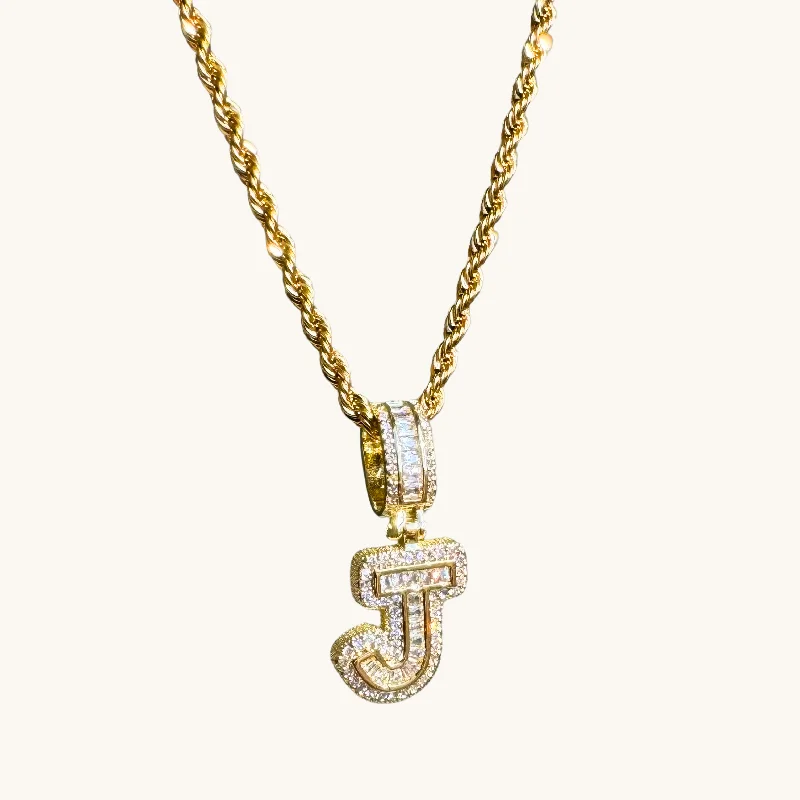 Romantic Heart-Shaped Jewelry For Special Gifts Gold Diamond Initial Rope Necklace