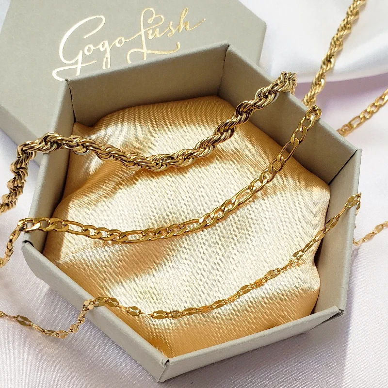 Elegant Jewelry, Exclusive Prices – Shop Now Gold Triple Layered Chain Set