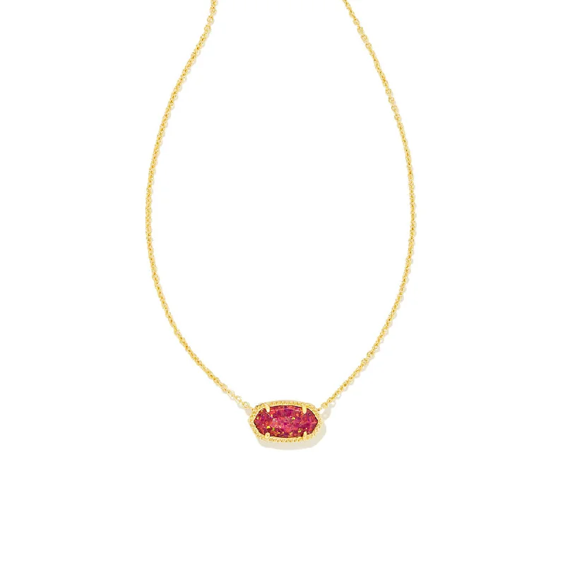 Shine Bright With Our Special Jewelry Promotions Kendra Scott Elisa Pendant Necklace in Gold Berry Kyocera Opal